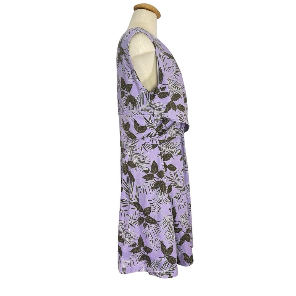 Lands End Dress Womens Size XL Petite Surplice Purple Faux Wrap Sleeveless - Picture 5 of 14